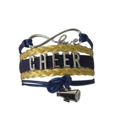 Cheer Charm Bracelet- Infinity Love Adjustable Cheerleading Jewelry in Team Colors - Gift For Cheerleader