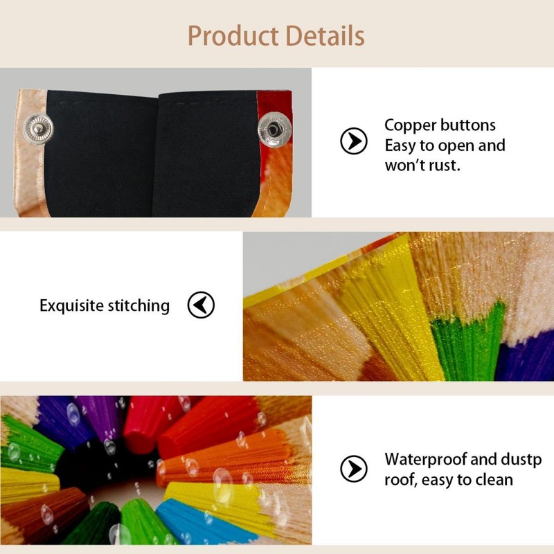 2 Pack Tissue Box Cover Holder, Rainbow Crayon Pencils Rectangle