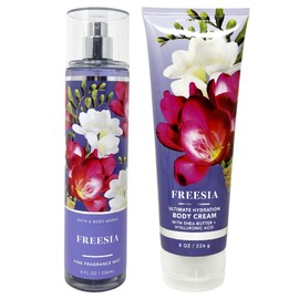 Generic Bath and Body Work FREESIA Duo Gift Set - Fragrance Mist and Body Cream - Full Size
