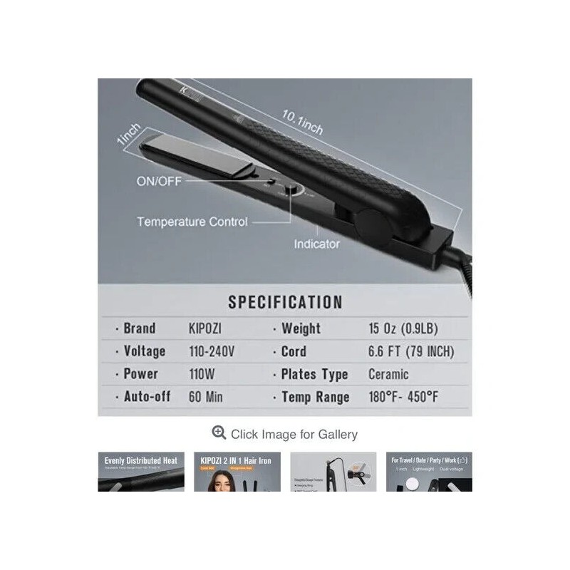 Kipozi brand new KIPOZI Mini Hair Straightener Ceramic Flat Iron
