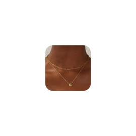 Layered Initial Necklaces for Women Bubble Letter Necklace Gold 14K Gold Plated Letter A-Z Pendent Necklace Dainty Cute Choker Necklace for Women Stackable Small Initial Necklace Jewelry Gifts for Women Trendy (Q)