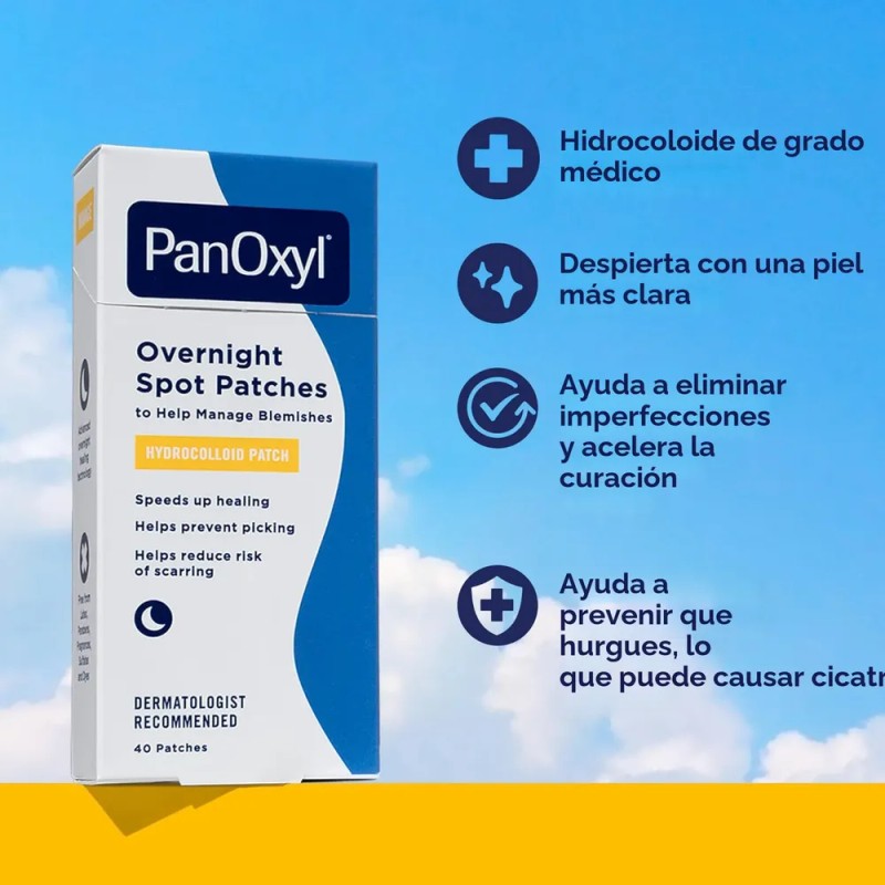 Parches Panoxyl Pm Overnight Spot, Paquete De 40 Unidades
