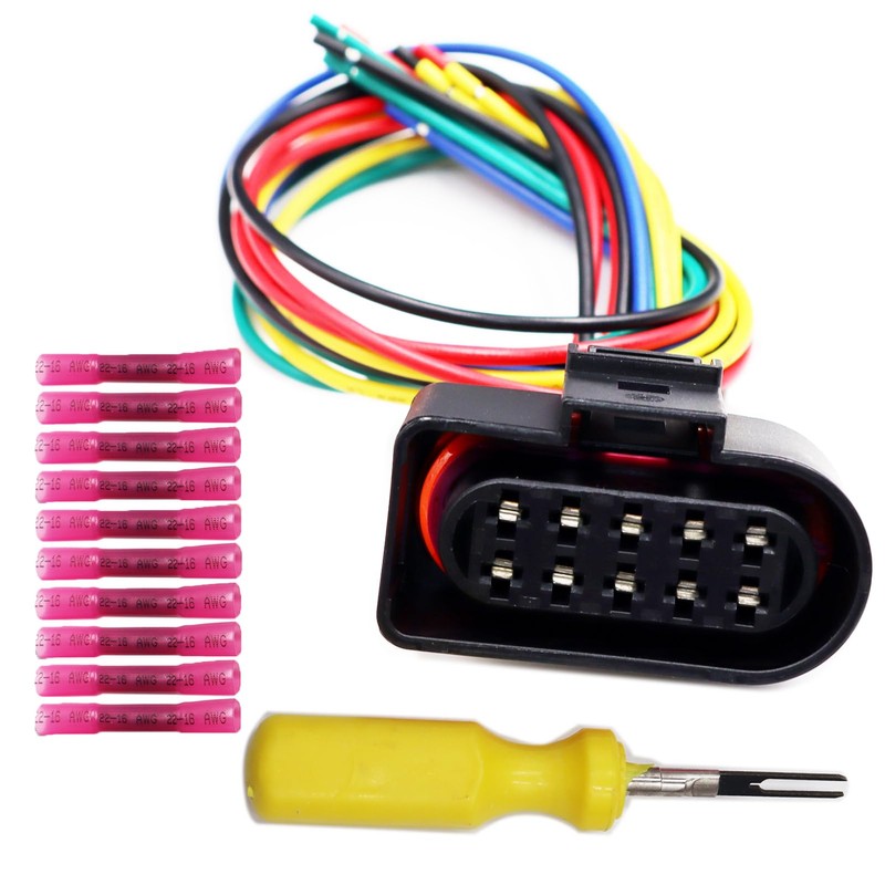 LIZAPUS 10-PIN Headlights Connector Compatible with Volkswagen Jetta 2019-2023 17A941036E