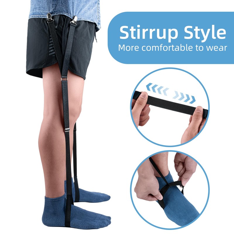 EGGBOY 2 Pairs Shirt Stays for Men,Adjustable Elastic Shirt Garters/Tucker