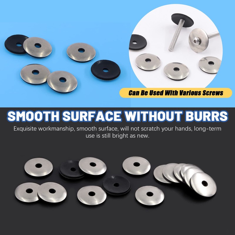Glarks 120Pcs M5.5x25 Stainless Steel Neoprene Backed EPDM Bonded Sealing