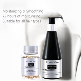 ELMOOSA REPAIR & CARE HAIR ROUTINE For All Hair Types 250ML Leave In Conditioner and Hair Care Oil Capsules Made With Macadamia Ternifolia Seed Oil For Women＆Men
