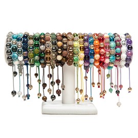 Zebredellas A22 Unique Turquoise Jade Gemstone Gold Pave Clear Zircon Turquoise Blue Beaded Macramé Bracelet Hand-Made in Britain Zodiac Scorpio Sagittarius Aquarius Pisces