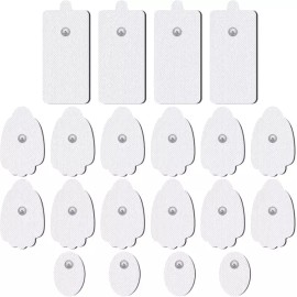 AVCOO TENES 유닛 전극 패드 20팩 3.5mm 버튼 리드 와이어를 사용하여 벨리푸 Nursal 근육 자극기와 AVCOO TENES Unit Electrode Pad 20-Pack 3.5mm Button Lead Wire for Bellypu Nursal Muscle Stimulator