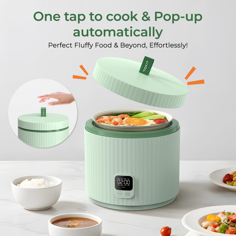 Compact Mini Rice Cooker Small Kitchen 3-Cup (Uncooked) / 6-Cup