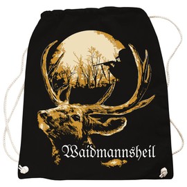 Spaß Kostet Waidmannsheil Rucksack Bag with Forester Design in Many Colours, black