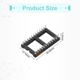 QUARKZMAN DIP IC Chip Socket Adapter 24 Round Pin IC Assortment Kit 2.54 mm / 0.1 Inch Pitch for Breadboard Project, PCB Board Design, Pack of 8