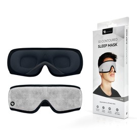 Rugoes 100% Blackout Sleep Mask with Adjustable Nose Flap with a Soft Suede Front, Perfect for Side Sleepers with 3D Contoured Cup (Grey)