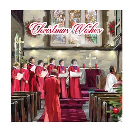Eurowrap Pack of 12 Assorted Christmas Cards Xmas Religious Church Choir Theme, 2 Designs Christmas Blessings and Christmas Wishes Eco Friendly Packaging 100% Recyclable
