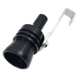 DEVMO 2pcs XL Size Aluminum Alloy Universal Turbo Sound Exhaust Muffler Pipe Whistle Car Roar Maker (XL-Black)