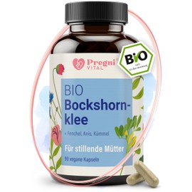 Organic Activated Fenugreek Capsules - For Mothers During Breastfeeding + Fennel, Cumin, Anise - Fenugreek Fenugreek Breastfeeding - Pack of 90 PregniVital®