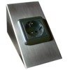 Under-unit socket 230 V, VDE certification, child safety, brushed stainless