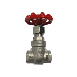 AF Hydro Stainless Steel SS316 Gate Valve, 1/2"NPT, Female Threaded Gate Valve, up to 200 PSI, Solid Taper Wedge Valve for General Water, Oil, and Gas