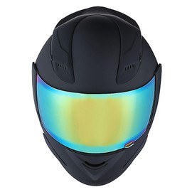 1Storm Motorcycle Bike Full Face Helmet Mechanic Skull: HJDJ11 Matt Black