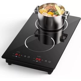 VBGK Induction Cooktop 2 Burner Electric Stove Top Electric Cooktop Touch Screen 110V