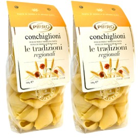 Pasta Pirro Conchiglioni 1.1 lb. (500g)(Pack of 2) Jumbo Pasta Shells for Stuffing - Conchiglie - Caccavella - Lumaconi - Similar to Cannelloni Tubes - Manicotti