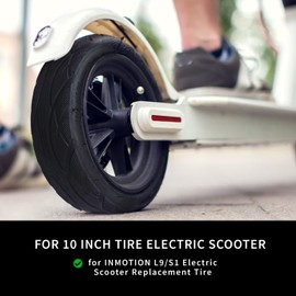 10x2.50-6.5 Vacuum Tire, 10 Inch Replacement Tire, With tire Air Valve, for INMOTION L9/S1 Electric Scooter [Tubeless Tires] [Non-Slip] [Shockproof] (1 Pack)