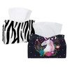 2 Pack Tissue Box Cover Holder, Unicorn Rectangle Leather Tissue