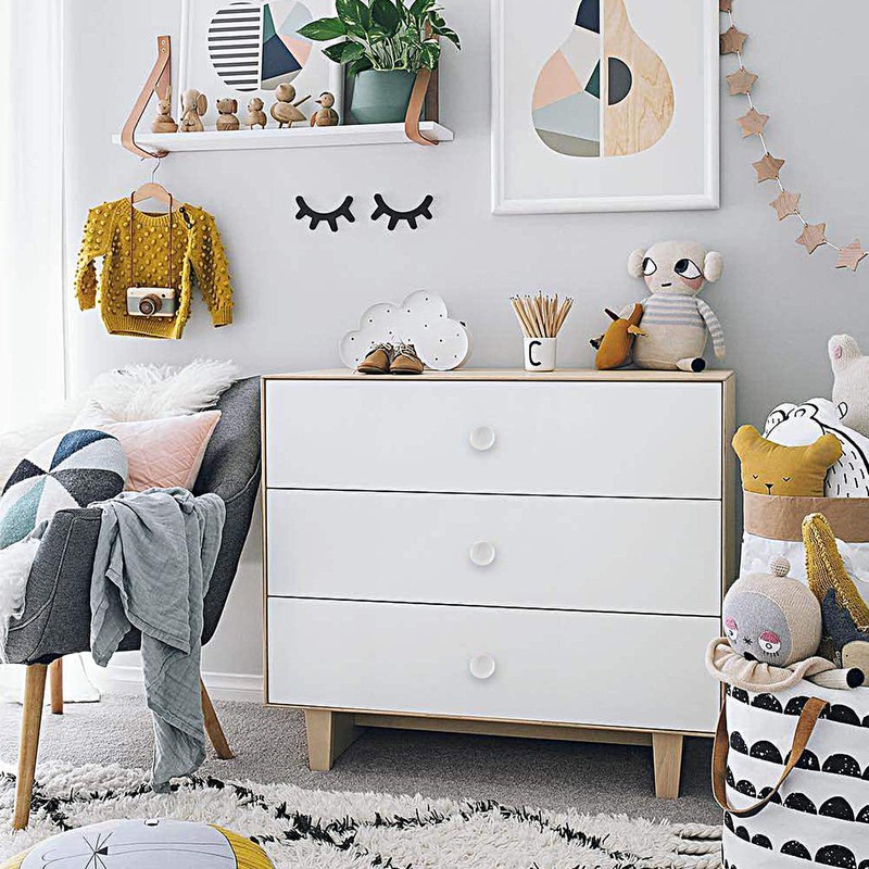 Qjaiune 5pcs Ceramic Cabinet Knobs White Drawer Knobs, Round Shaped