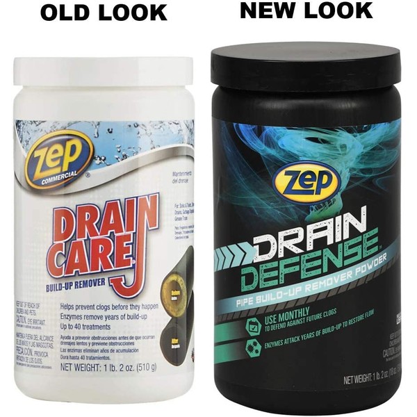 Zep Drain Defense Enzymatic Drain Care Powder ZDC16 (Pack of 2) Safe for Pipes and Septic Systems