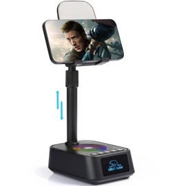 Gifts for Men Women, Phone Stand with Bluetooth Speaker, Birthday Gifts Him Her, Adjustable Height Phone Holder with HD Stereo Sound Fits All Phones &Tablet, Unique Gifts for Dad Mom Christmas