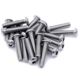 M2 (2mm x 6mm) Hex Socket Button Machine Screw (Bolt) - Stainless Steel (A2) (Pack of 20)