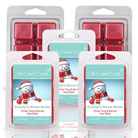 The Candle Daddy Frosty's Snow Balls - Winter Twig & Berries Scent - Maximum Scented Wax Cubes/Melts- 5 Packs -10 Ounces Total- 30 Cubes