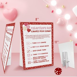 UHADRE Valentine's Day Candy Dice Game, Galentine Party Candy Dice Game, Group Game for Valentine's Day, Valentine Day Candy Game for Family, Valentine Day Family Game QRTG-03