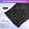 ZNXDJXE Clip in Hair Extensions Real Human Hair, 18 Inch