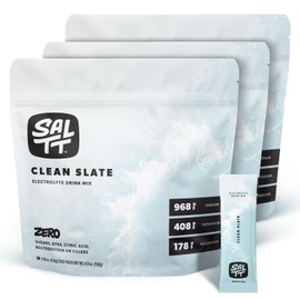 Keto Chow SALTT Electrolytes Powder Flavored Drink Mix - Clean Slate - 90 Hydration Packets - Magnesium, Potassium, Sodium, Trace Minerals - Zero Sugar & Gluten Free - 3 Packs of 30