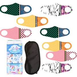 [とおりすがりネット] 和柄 マスク 子供用ポケットティッシュ付 キッズ 洗える 3D立体 鬼 滅 刃 仮装 伸縮素材 耳も痛くない 呼吸しやすい 抗菌タイプ 繰り返し使える 市松模様 毘沙門亀甲模様 鱗模様 麻の葉模様 矢絣模様 (シナモロールティッシュ)