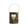 Wooden Decorative Lantern with Heart - Size L - Natural