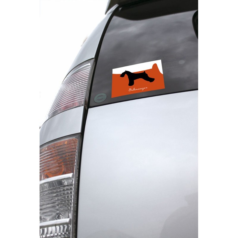 Schnauzer MK-2 Standing Ears, Black Dog Sticker, Premium Silhouette