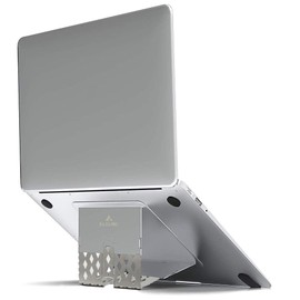 KAZARIKO Laptop Stand, Ultra Thin 1.7mm Ultra Lightweight 136g Macbook PC Stand Foldable Laptop Stand Adjustable Height and Angle Fits Up to 17 Inch (SILVER)