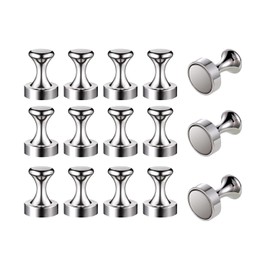 Super Strong Magnetic Pin, Magnetic Push Pin, Super Strong, For Finding Small Parts, Securing Paper to Boards, Blackboards, Refrigerators, etc. 0.5 x 0.6 inches (12 x 16 mm), Pack of 15