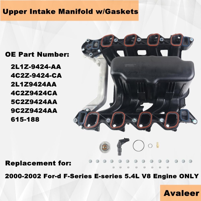 615-188 Upper Intake Manifold w/Gaskets Replacement for 2000-2003 Fo-rd E150