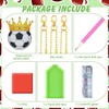 12 Pcs Soccer Diamond Art Keychains Kit for Decor and