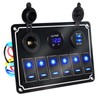 Panel de interruptor de palanca impermeable de 6 interruptores, 12