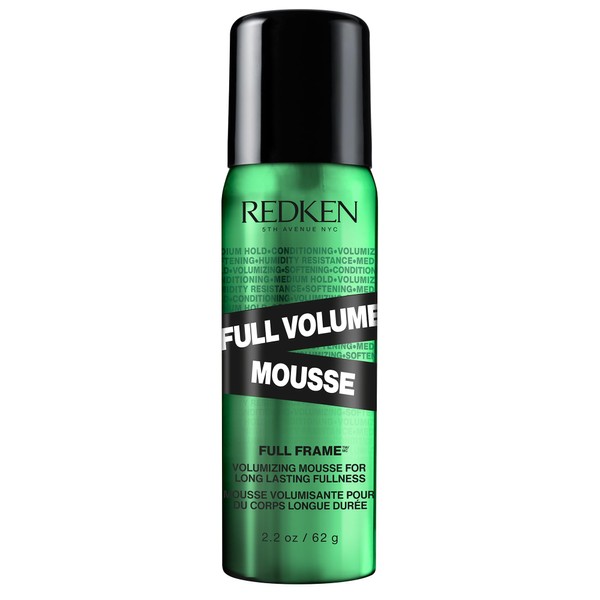 Redken Full Volume Mousse | For All Hair Types | Volumizing Hair Mousse | Adds Maximum Body & Lift to Lengths and Ends | Moisturizes Hair and Protects Against Heat & Damage | Medium Control | 2oz