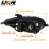 DEPO UPGRADE Black Replacement Front Headlights (Left + Right) Compatible