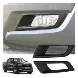 JHCHAN Fog Light Cover Guard for Ford Ranger 2015-2018 T7 Wildtrak Front Bumper Fog Lamp Surround Trim Accessories Protector Matte Black 2PCS