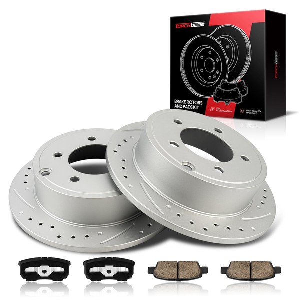 Torchbeam 262mm Rear Brake Pads and Rotors Kit Compatible with