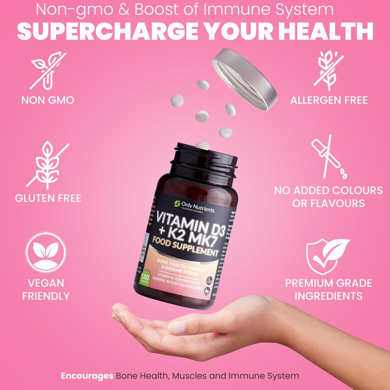 Only Nutrients | Vitamin D3 4000iu & Vitamin K2 125ug