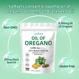 Gwynne Micro Ingredients Oil Of Oregano Softgels 6000mg Per Serving 120 Cpsulas Incorporar Black Seed Oil                                             