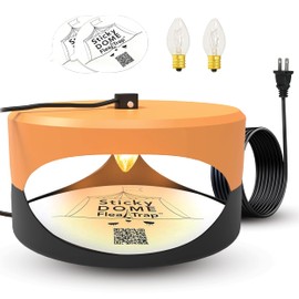 ASPECTEK Sticky Dome Flea Trap, Odorless Glue Trap with 2 Sticky Discs, Effective Bed Bug Killer and Flea and Tick Treatment, Indoor Insect Trap for Bugs, 1 Pack in Orange and Dark Gray