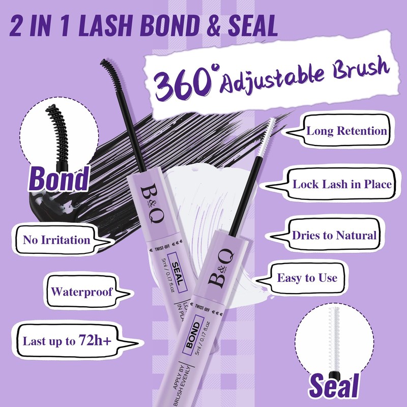 B&Q Wimpern Extensions Set 30D+40D DIY Lash Extension Set Mit